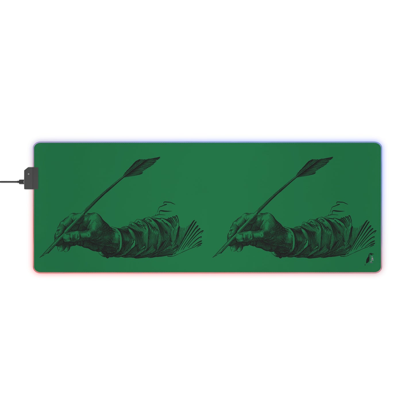 LED Gaming Mouse Pad: Writing Dark Green