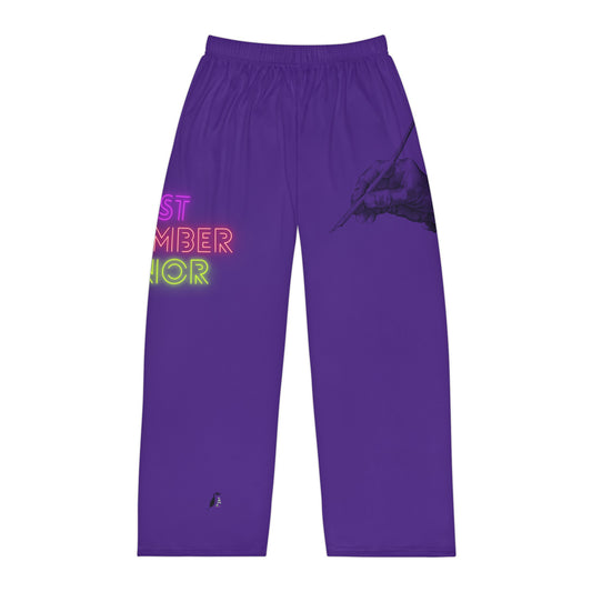 Men's Pajama Pants: Writing Purple