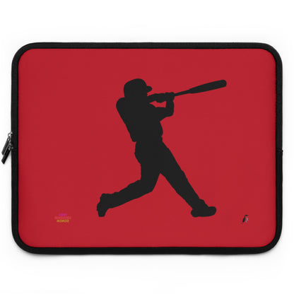 Laptop Sleeve: Baseball Dark Red