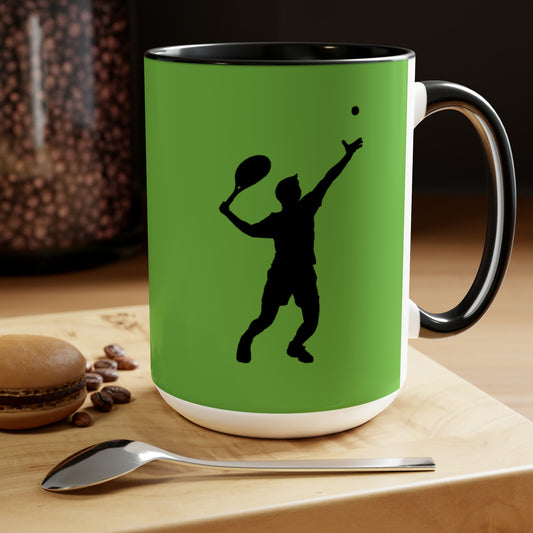 Two-Tone Coffee Mugs, 15oz: Tennis Green