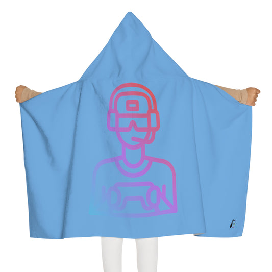 Youth Hooded Towel: Gaming Lite Blue