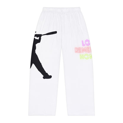 Men's Pajama Pants: Baseball White