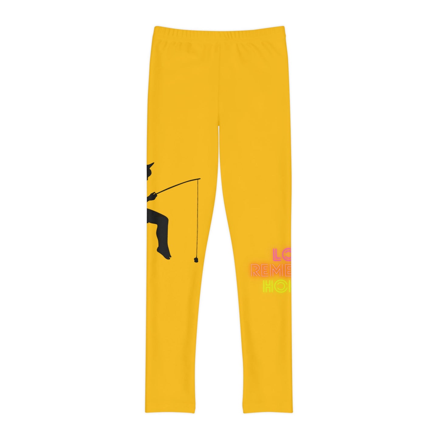 Youth Full-Length Leggings: Fishing Yellow