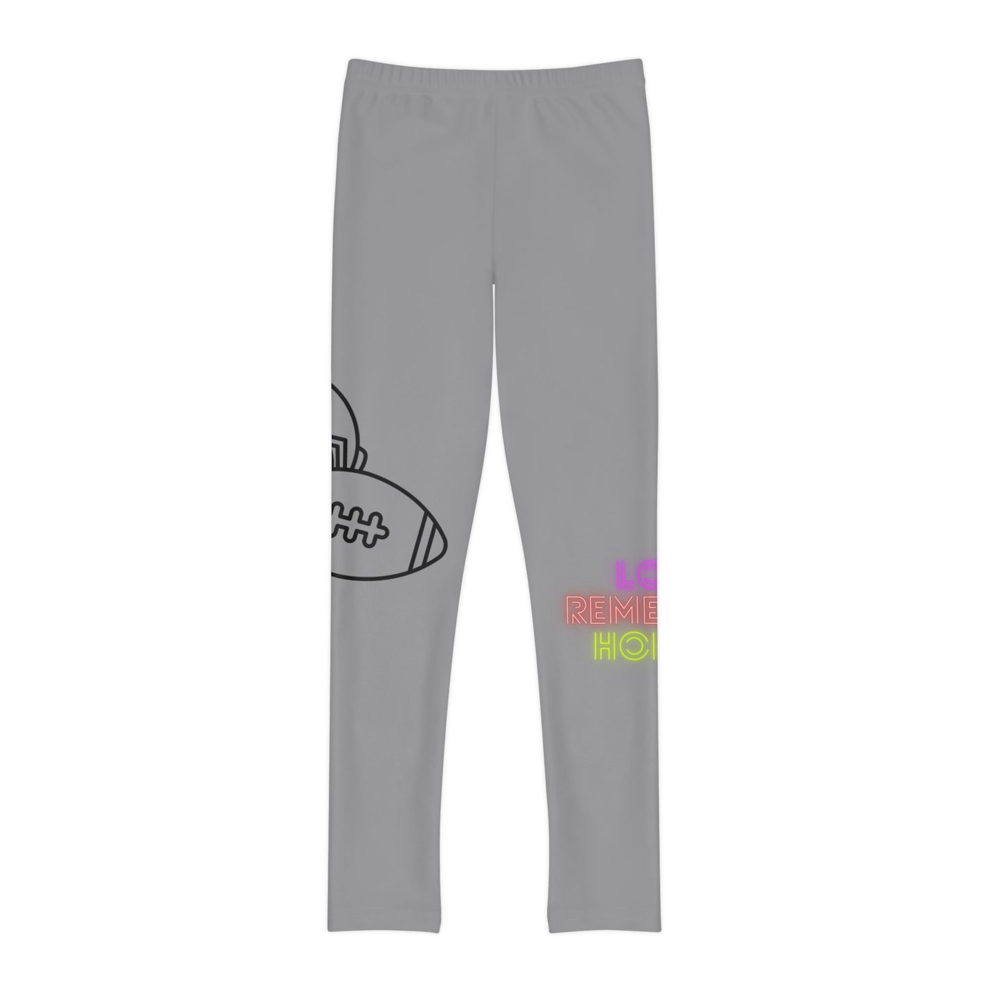 Youth Full-Length Leggings: Football Grey