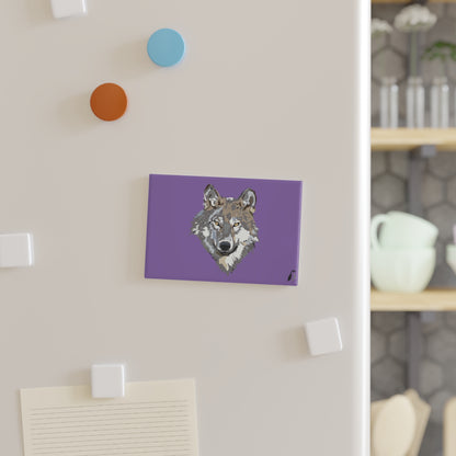 Button Magnet, Rectangle (1 & 10 pcs): Wolves Lite Purple