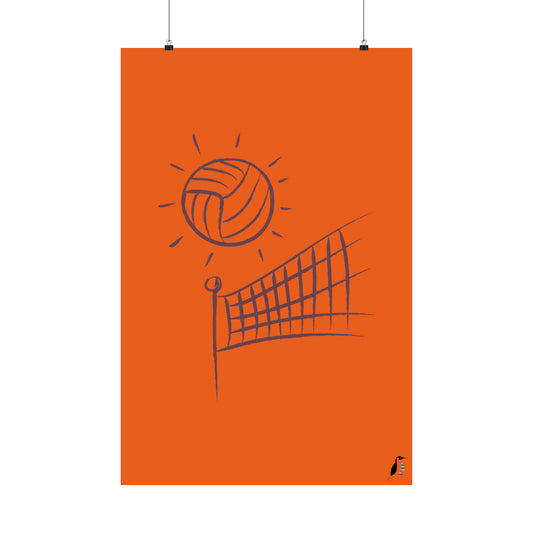 Premium Matte Vertical Posters: Volleyball Orange
