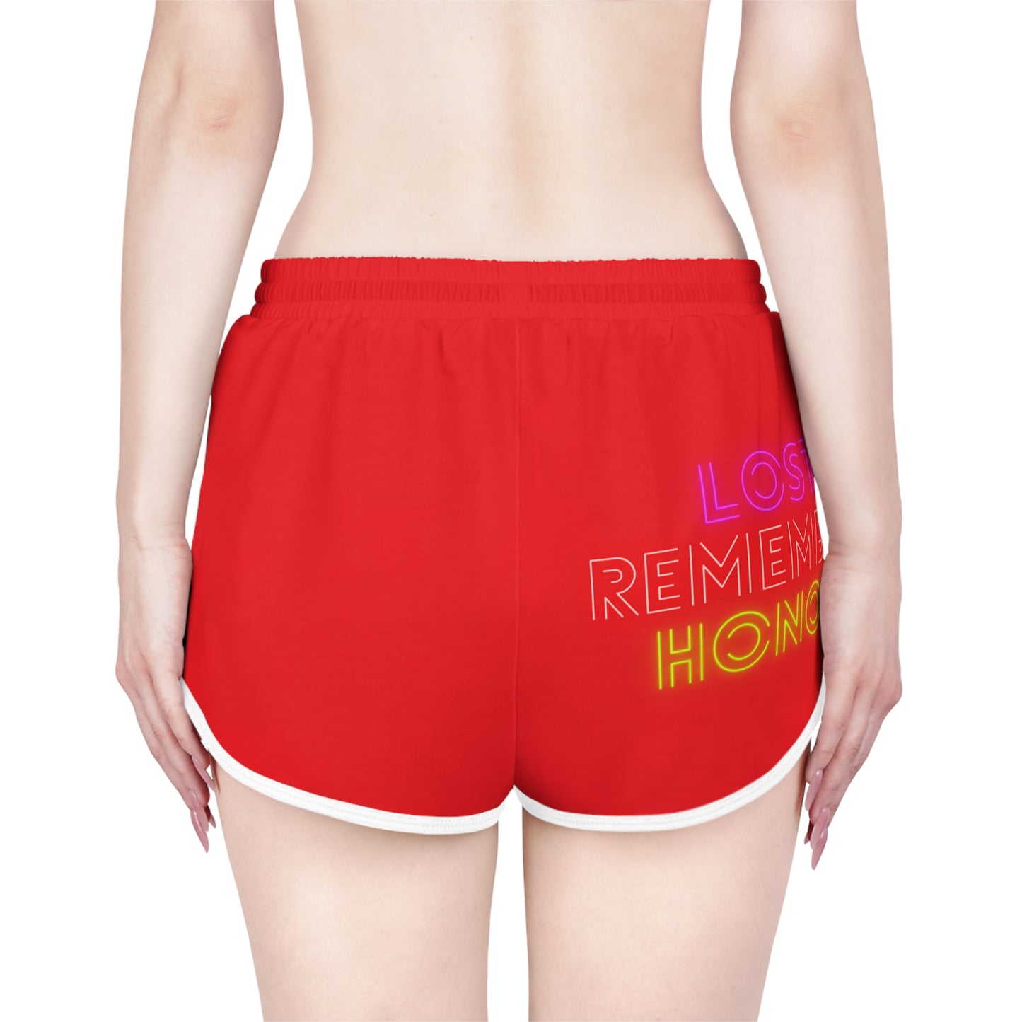 Women's Relaxed Shorts: Crazy Penguin World Logo Red