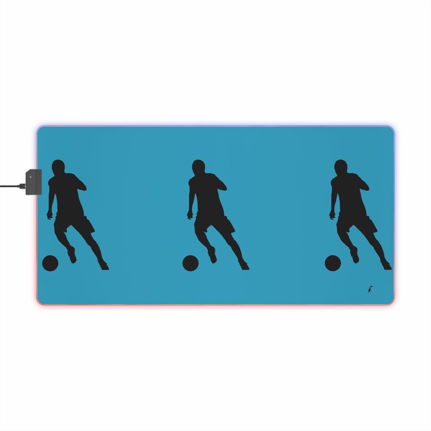 LED Gaming Mouse Pad: Soccer Turquoise