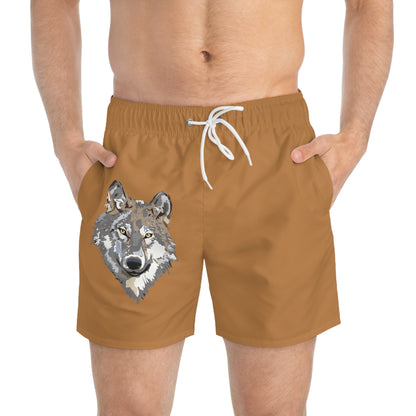 Swim Trunks: Wolves Lite Brown