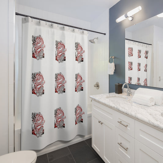 Shower Curtains: #2 Dragons White