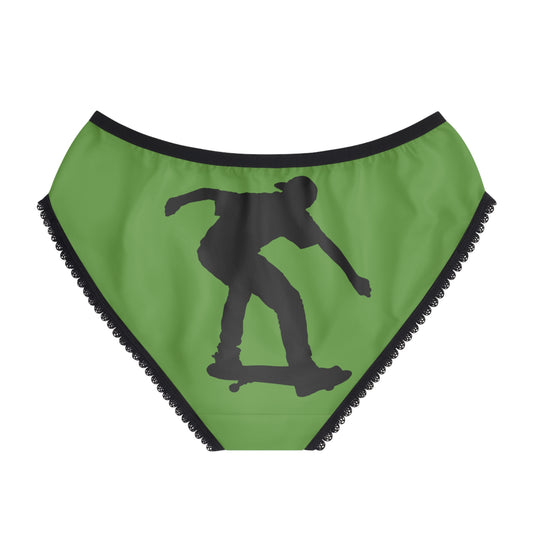 Women's Briefs: Skateboarding Green