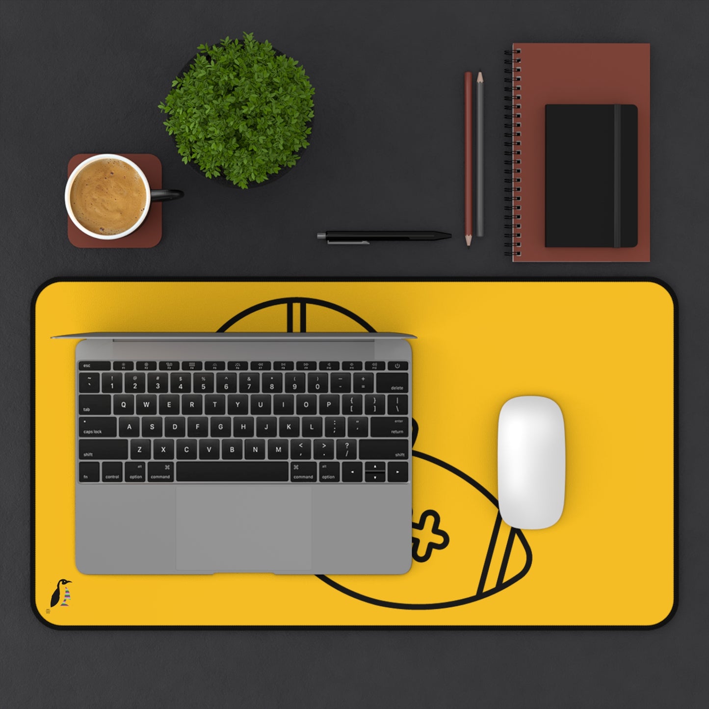 Desk Mat: Football Yellow