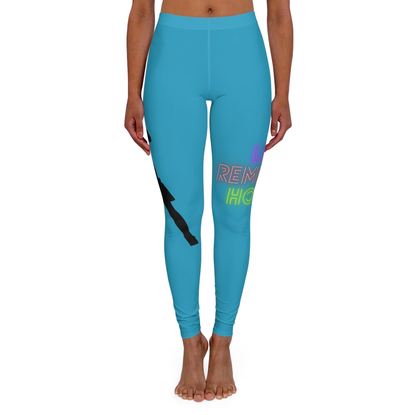 Women's Spandex Leggings: Soccer Turquoise