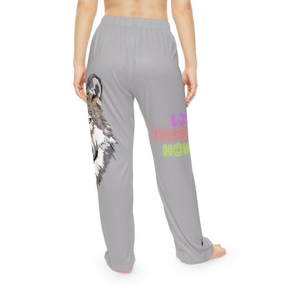 Pambabaeng Pajama Pants: Wolves Lite Gray 