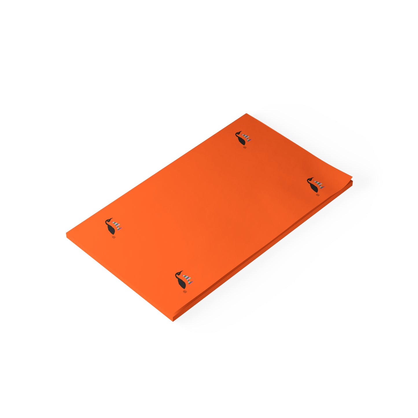 Post-it® Note Pads: Crazy Penguin World Logo Orange