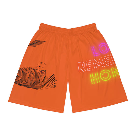 Basketball Shorts: Writing Orange