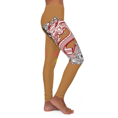 Women's Spandex Leggings: Dragons Lite Brown