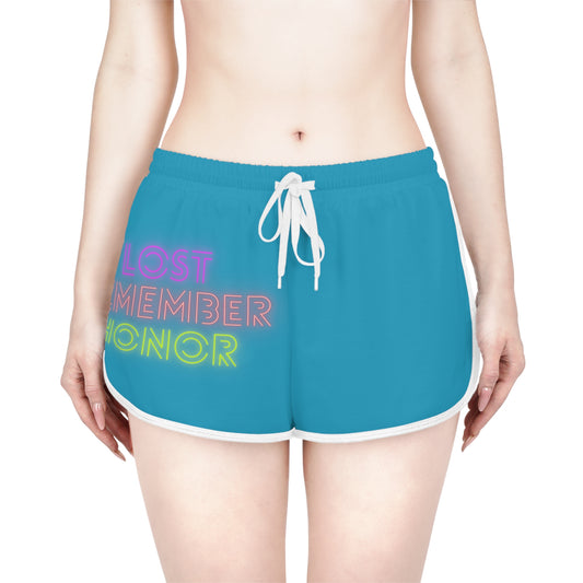 Women's Relaxed Shorts: Lost Remember Honor Turquoise