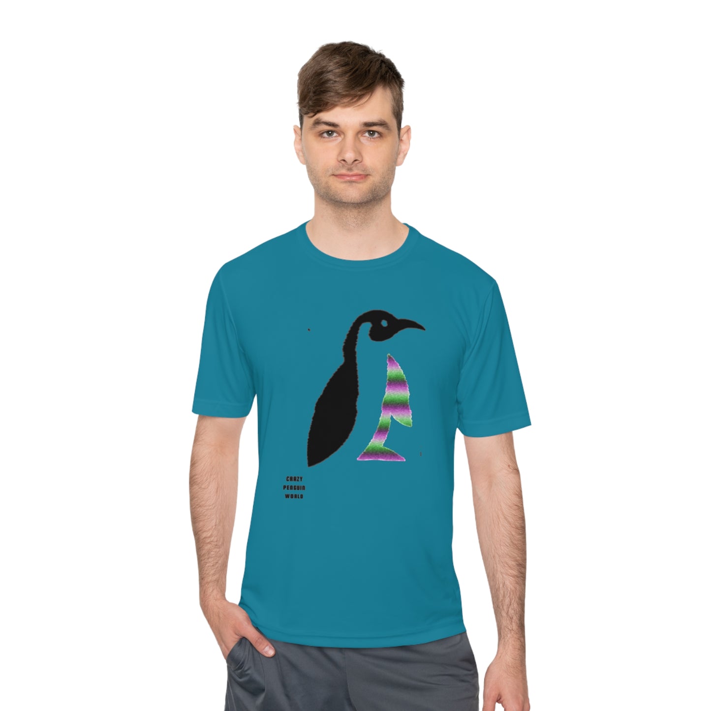 Moisture Wicking Tee: Crazy Penguin World Logo #2