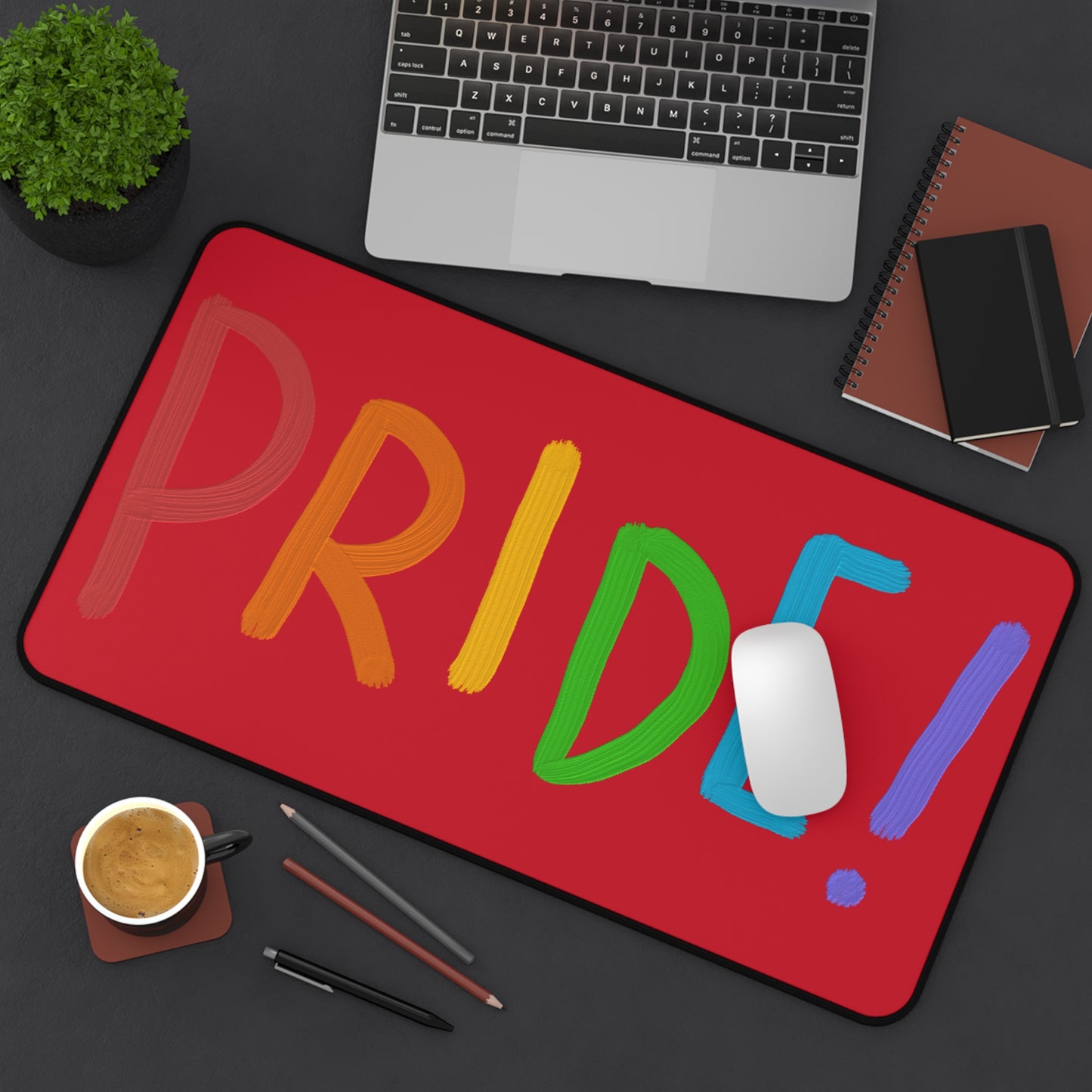 Desk Mat: LGBTQ Pride Dark Red