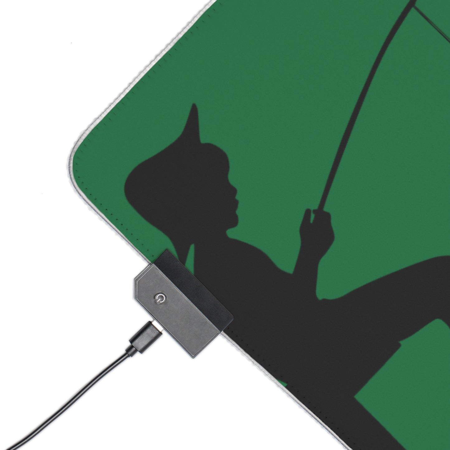 LED Gaming Mouse Pad: Fishing Dark Green