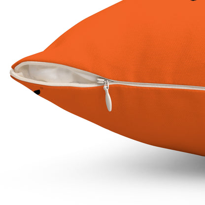 Spun Polyester Square Pillow: Writing Orange