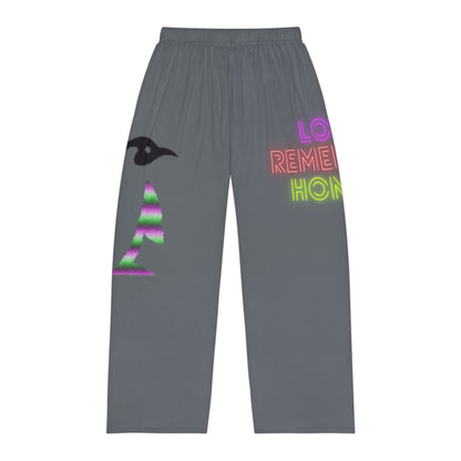 Men's Pajama Pants: Crazy Penguin World Logo Dark Grey