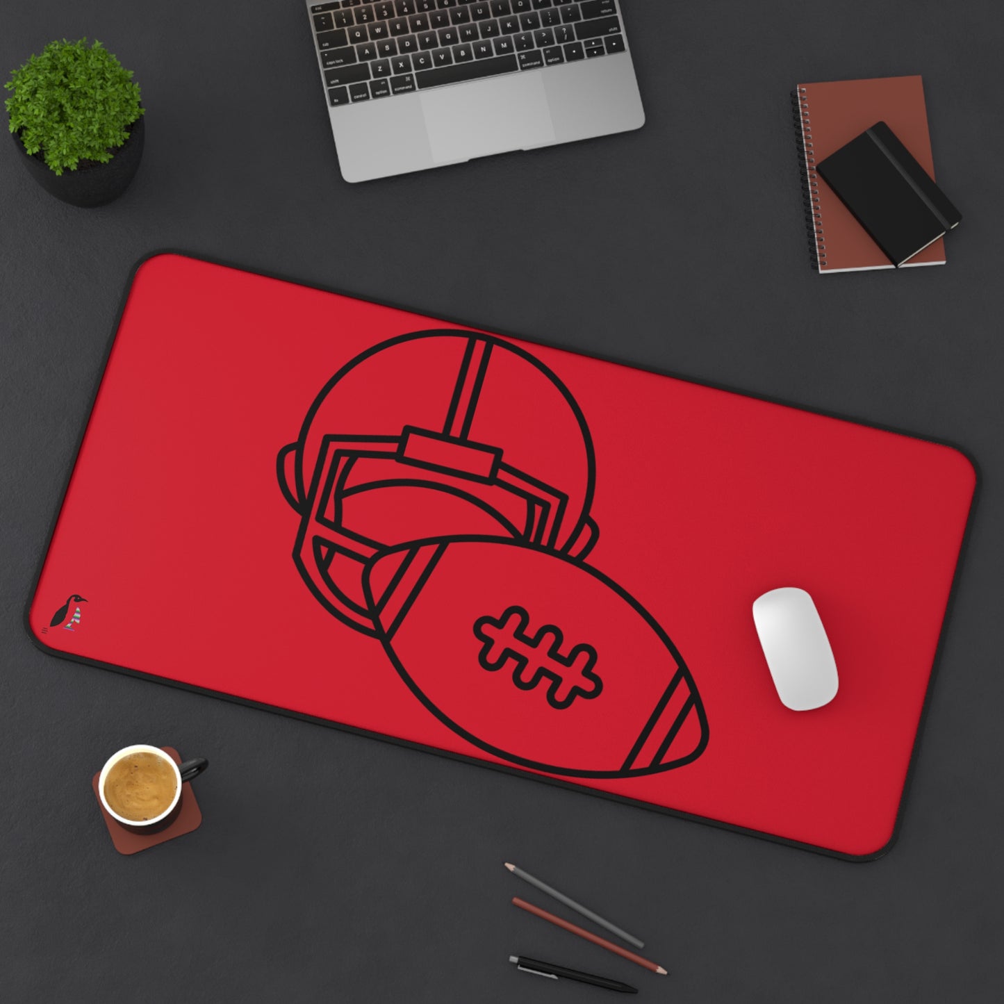 Desk Mat: Football Dark Red