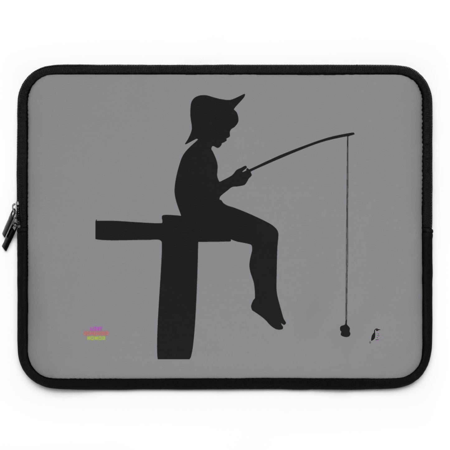 Laptop Sleeve: Fishing Grey