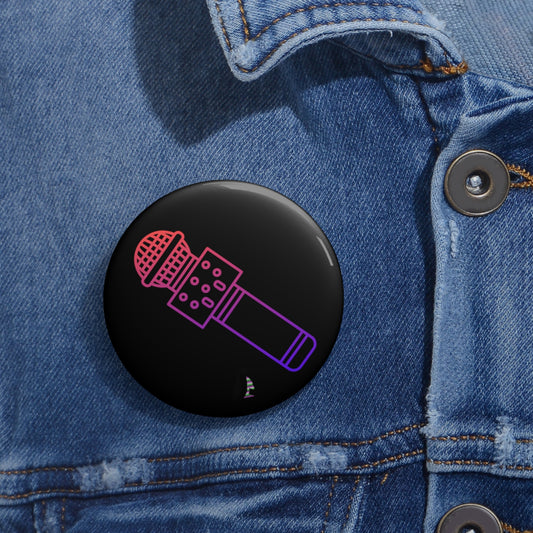 Custom Pin Buttons Music Black