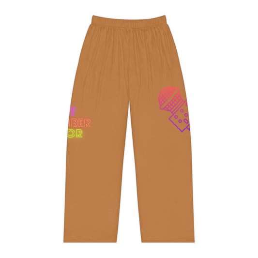 Women's Pajama Pants: Music Lite Brown