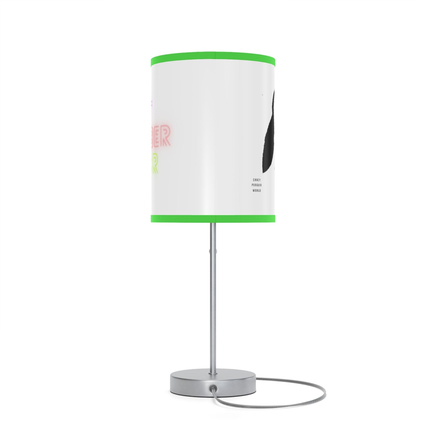 Lamp on a Stand, US|CA plug: Crazy Penguin World Logo White