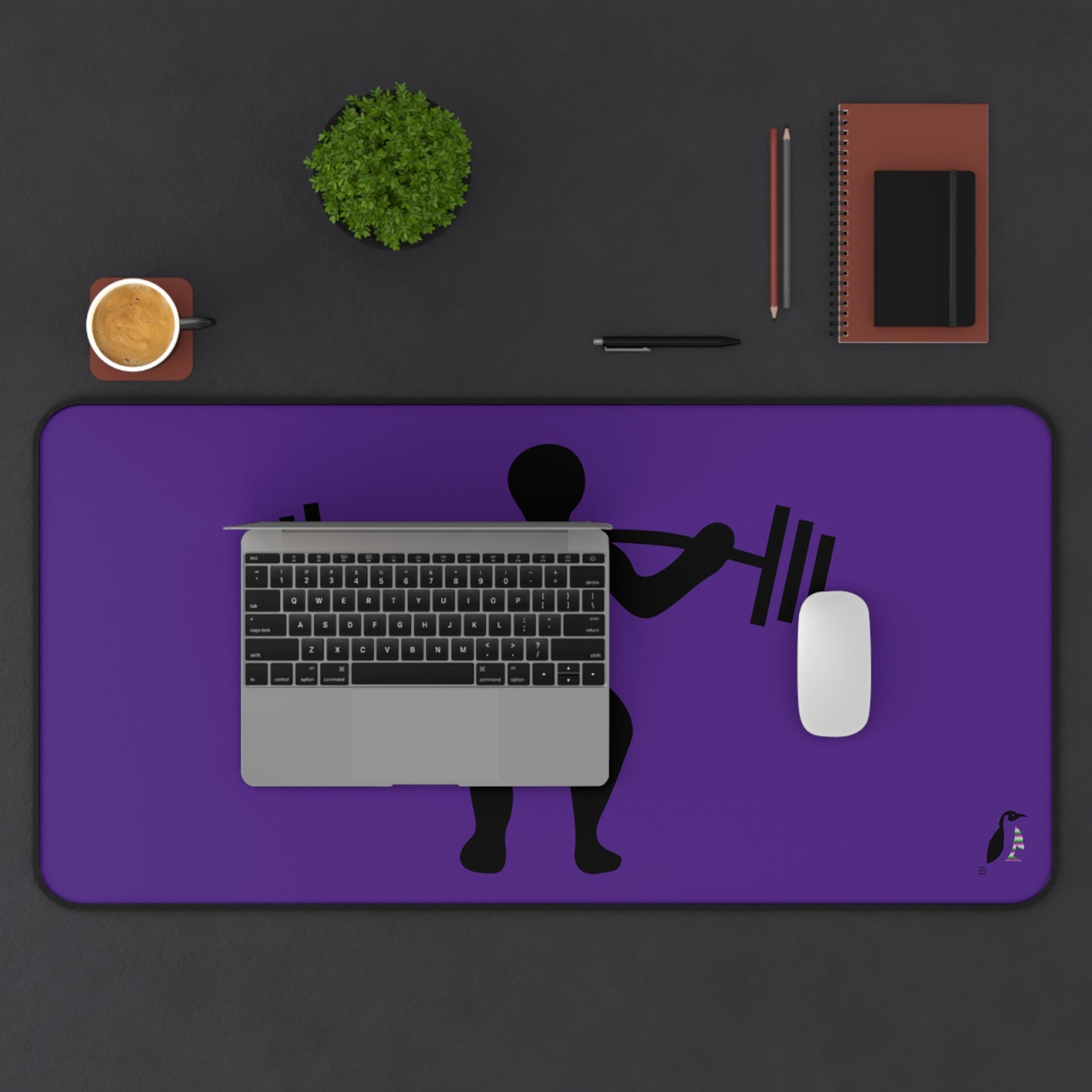 Desk Mat: Weightlifting Purple