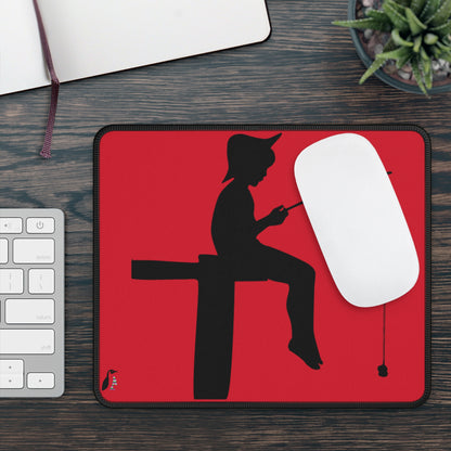 Gaming Mouse Pad: Fishing Dark Red