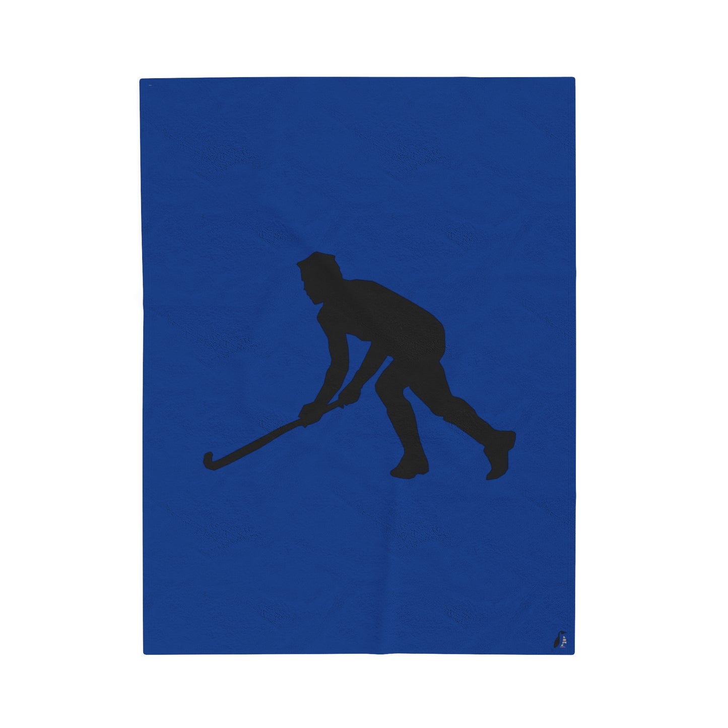 Velveteen Plush Blanket: Hockey Dark Blue