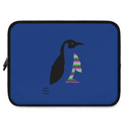 Laptop Sleeve: Crazy Penguin World Logo Dark Blue