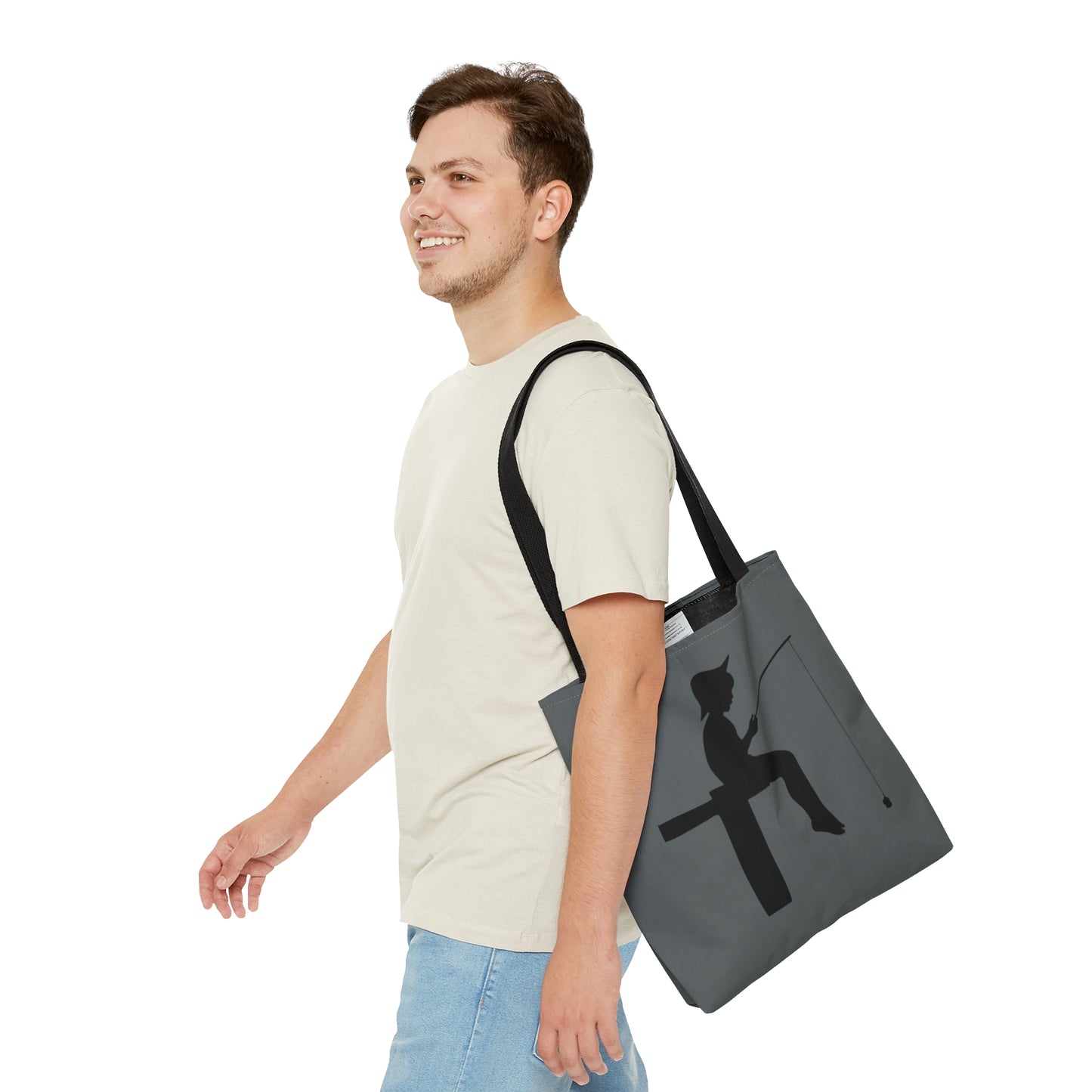 Tote Bag: Fishing Dark Grey