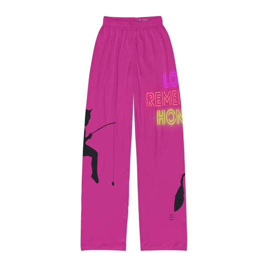 Kids Pajama Pants: Fishing Pink