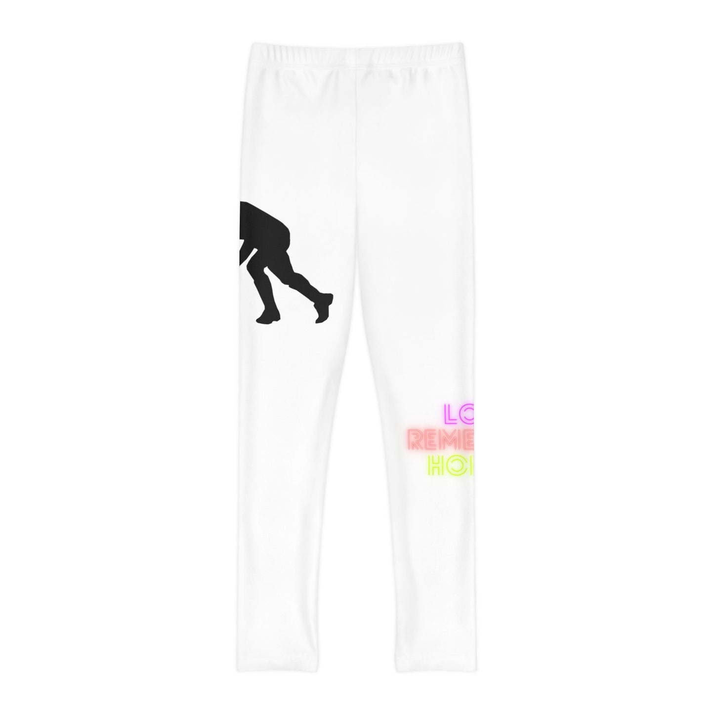 Youth Full-Length Leggings: Hockey White