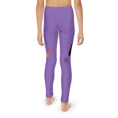 Youth Full-Length Leggings: Crazy Penguin World Logo Lite Purple