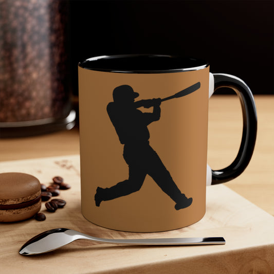 Accent Coffee Mug, 11oz: Baseball Lite Brown