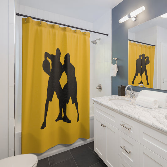 Shower Curtains: #1 Basketball Yellow