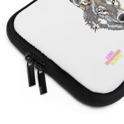 Laptop Sleeve: Wolves White