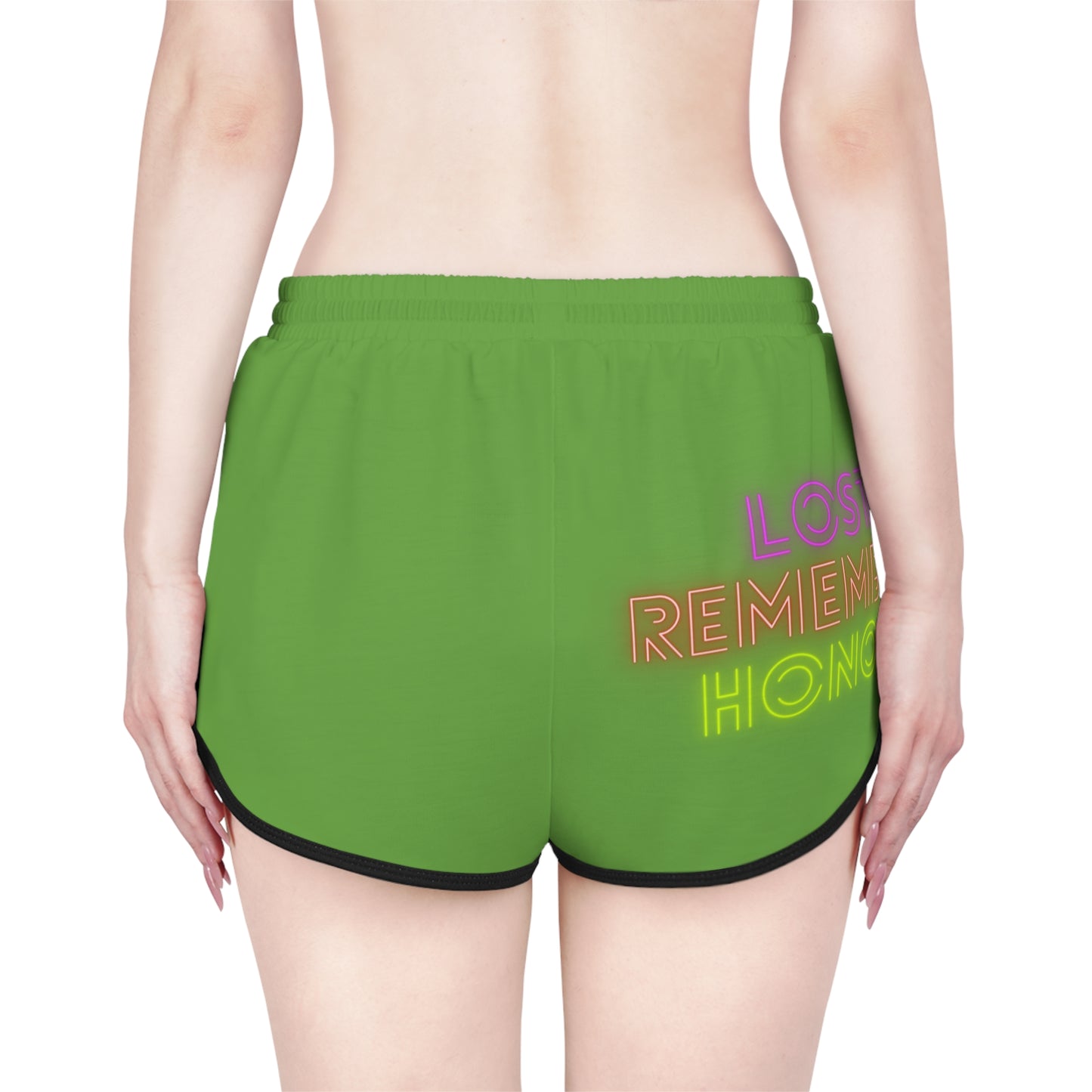 Women's Relaxed Shorts: Crazy Penguin World Logo Green