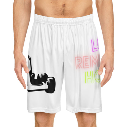 Basketball Shorts: Racing White