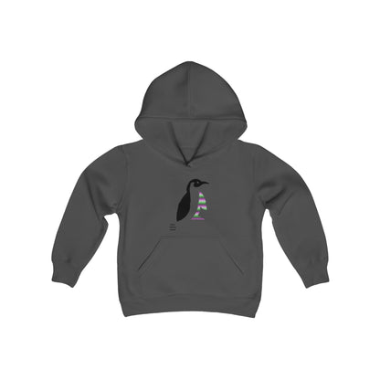 Youth Heavy Blend Hooded Sweatshirt: Crazy Penguin World Logo