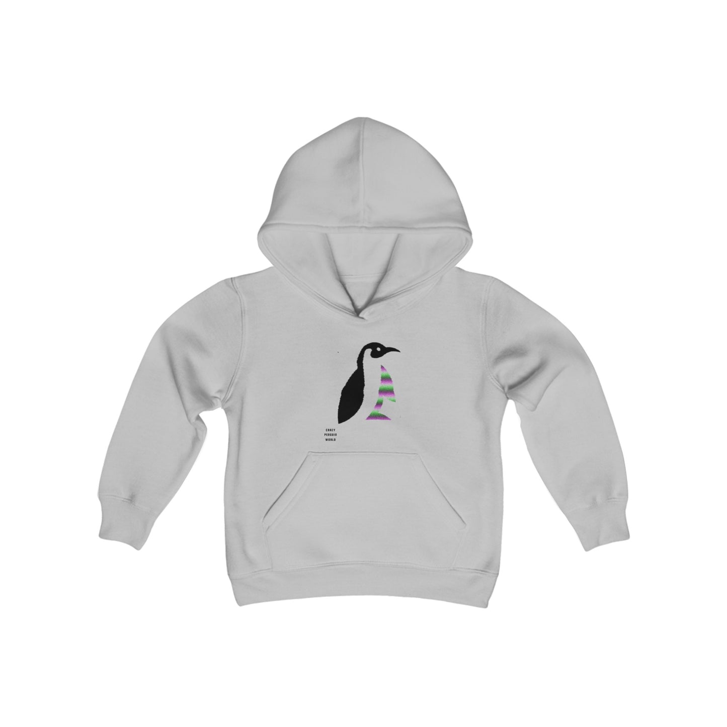 Youth Heavy Blend Hooded Sweatshirt: Crazy Penguin World Logo