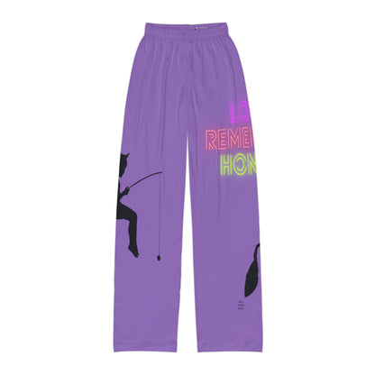 Kids Pajama Pants: Fishing Lite Purple