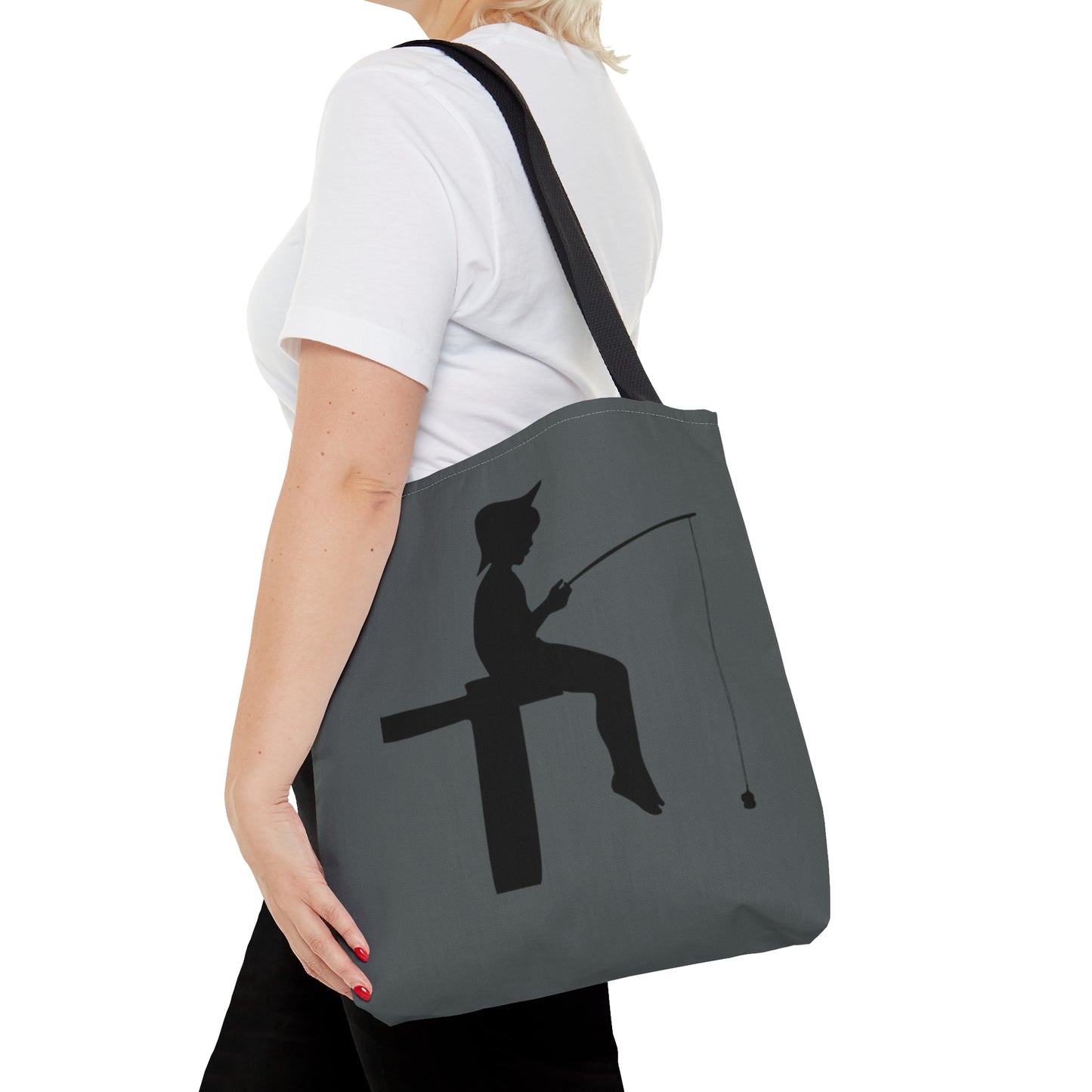 Tote Bag: Fishing Dark Grey