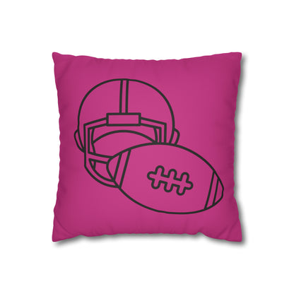 Faux Suede Square Pillow Case: Football Pink